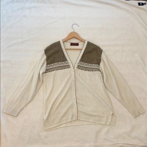 Cream Coloured Buttoned Sweater Cardigan